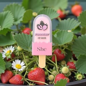 S.he Makeup Strawberry Cruelty Free Moisturizing Buttery Soft Popsicle Lip Gloss